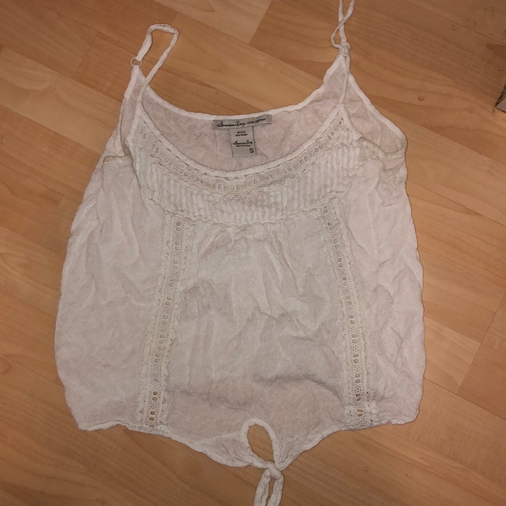 White American rag crop top